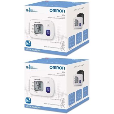 Omron RS2 Handgelenk Blutdruckmessgerät Hem-6161-D 2x 2x1 St Omron RS2 Handgelenk Blutdruckmessgerät Hem-6161-D 2x 2x1 St