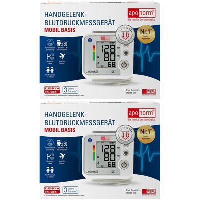 Aponorm Blutdruckmessgerät Mobil Basis Handgelenk 2x 2x1 St Aponorm Blutdruckmessgerät Mobil Basis Handgelenk 2x 2x1 St