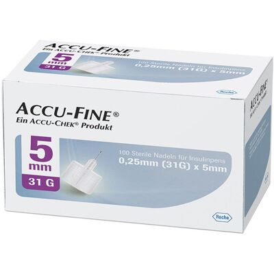 Roche Accu Fine sterile Nadeln 31 G 5 mm für Insulinpens Roche Accu Fine sterile Nadeln 31 G 5 mm für Insulinpens