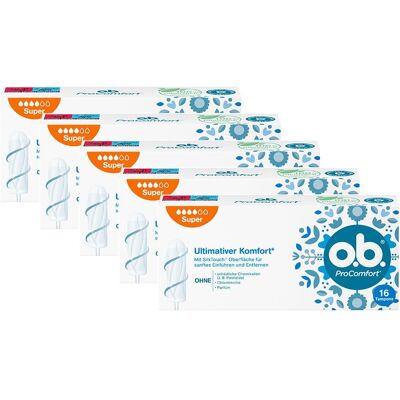 O.b. Tampons ProComfort super 5x16 St Tampon O.b. Tampons ProComfort super 5x16 St Tampon