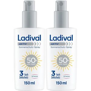Ladival Aktiv Sonnenschutz-Spray LSF 50+ x2 2x150 ml Spray Ladival Aktiv Sonnenschutz-Spray LSF 50+ x2 2x150 ml Spray