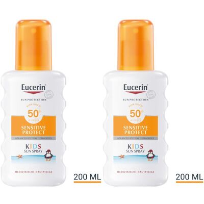 2x Eucerin® Sensitive Protect Kids Sun Spray LSF 50+ 2x200 ml 2x Eucerin® Sensitive Protect Kids Sun Spray LSF 50+ 2x200 ml