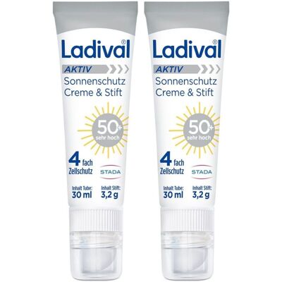 Ladival Aktiv Sonnenschutz Creme & Stift LSF 50+ x2 2x30 ml Ladival Aktiv Sonnenschutz Creme & Stift LSF 50+ x2 2x30 ml