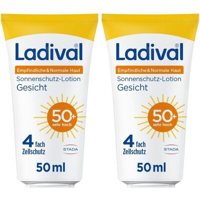 Ladival empfindliche Haut Lotion Gesicht LSF 50+ x2 2x50 ml Ladival empfindliche Haut Lotion Gesicht LSF 50+ x2 2x50 ml