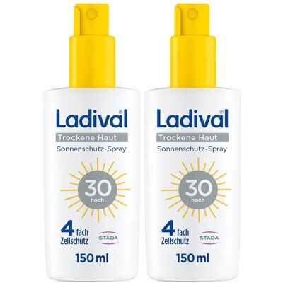 Ladival trockene Haut Sonnenschutz-Spray LSF 30 x2 2x150 ml Spray Ladival trockene Haut Sonnenschutz-Spray LSF 30 x2 2x150 ml Spray