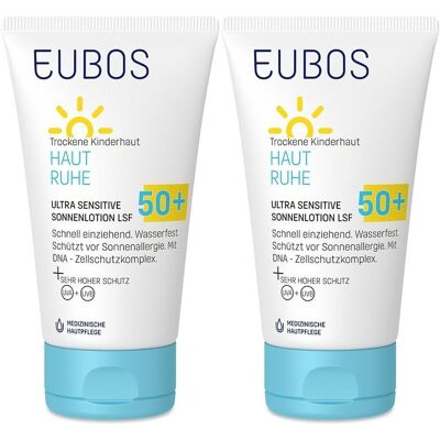 2x Eubos® Haut Ruhe Ultra Sensitiv Sonnenlotion LSF 50+ 2x150 ml Lotion 2x Eubos® Haut Ruhe Ultra Sensitiv Sonnenlotion LSF 50+ 2x150 ml Lotion
