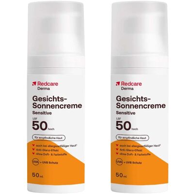 Redcare von Shop Apotheke Redcare Derma Gesichts-Sonnencreme Sensitive LSF 50 x2 2x50 ml Sonnenschutzcreme Redcare von Shop Apotheke Redcare Derma Gesichts-Sonnencreme Sensitive LSF 50 x2 2x50 ml Sonnenschutzcreme