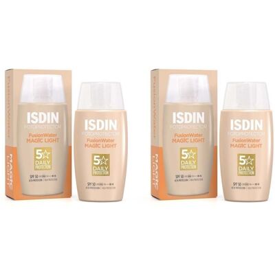 Isdin Fotoprotector Fusion Water Col.light LSF 50 2x 2x50 ml Creme Isdin Fotoprotector Fusion Water Col.light LSF 50 2x 2x50 ml Creme