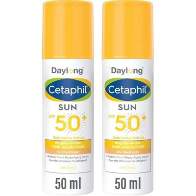 Cetaphil Sun Daylong SPF 50+ reg.MS-Fluid Gesicht 2x 2x50 ml Lotion Cetaphil Sun Daylong SPF 50+ reg.MS-Fluid Gesicht 2x 2x50 ml Lotion