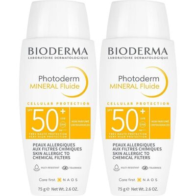 Bioderma Photoderm Mineralfl Creme SPF 50+ 2x 2x75 g Bioderma Photoderm Mineralfl Creme SPF 50+ 2x 2x75 g