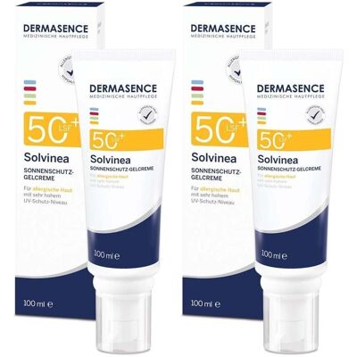 Dermasence Solvinea Sonnenschutz-Gelcreme LSF 50+ 2x 2x100 ml Gel Dermasence Solvinea Sonnenschutz-Gelcreme LSF 50+ 2x 2x100 ml Gel