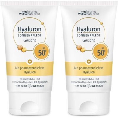 medipharma cosmetics Hyaluron Sonnenpflege Gesicht Creme LSF 50+ 2x 2x50 ml medipharma cosmetics Hyaluron Sonnenpflege Gesicht Creme LSF 50+ 2x 2x50 ml