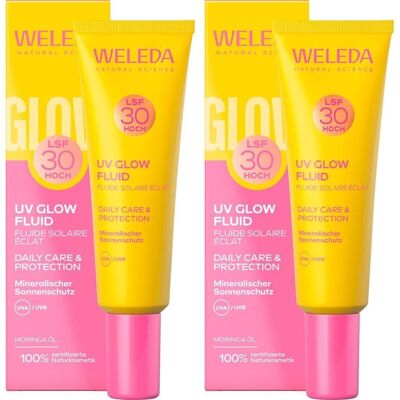 Weleda UV Glow Fluid LSF 30 2x 2x30 ml Flüssigkeit Weleda UV Glow Fluid LSF 30 2x 2x30 ml Flüssigkeit