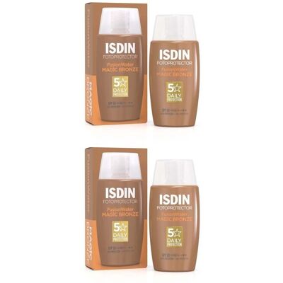 Isdin Fotoprotector Fusion Water Col.bronze LSF 50 2x 2x50 ml Creme Isdin Fotoprotector Fusion Water Col.bronze LSF 50 2x 2x50 ml Creme