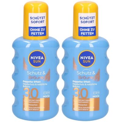 Nivea Sun Schutz & Bräune Sonnenspray Lsf30 200ml x2 2x200 ml Nivea Sun Schutz & Bräune Sonnenspray Lsf30 200ml x2 2x200 ml