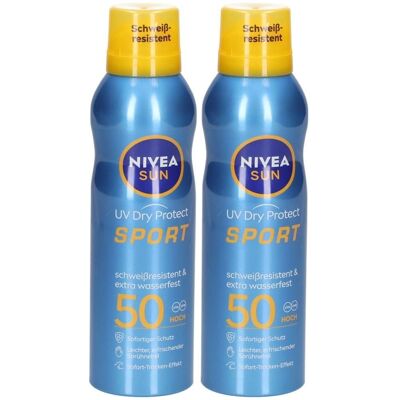 Nivea Sun UV Dry Protect Sport Sonnenspray Aerosol LSF 50 200ml x2 2x200 ml Nivea Sun UV Dry Protect Sport Sonnenspray Aerosol LSF 50 200ml x2 2x200 ml