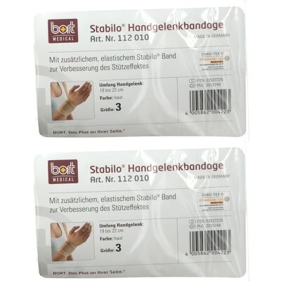 Bort Stabilo Handg GR3 HAU x2 2x1 St Bandage(s) Bort Stabilo Handg GR3 HAU x2 2x1 St Bandage(s)