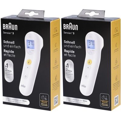 Braun Sensian 3 kontaktloses Thermometer 2x 2x1 St Braun Sensian 3 kontaktloses Thermometer 2x 2x1 St