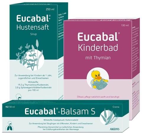 Eucabal® Set Eucabal® Balsam S + Eucabal®-Hustensaft + Eucabal® Kinderbad mit Thymian 1 St Set