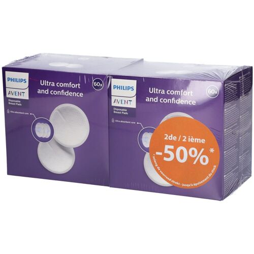 Philips Avent Borstkompressen Wegwerp Dag & Nacht Scf25/21 DUO Promo 2x60 St Kompressen