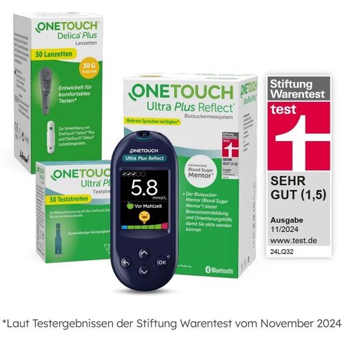 ONE Touch Ultra Plus Reflect Blutzuckermess.mmol/l & OneTouch Teststreifen 30er 1 St Set