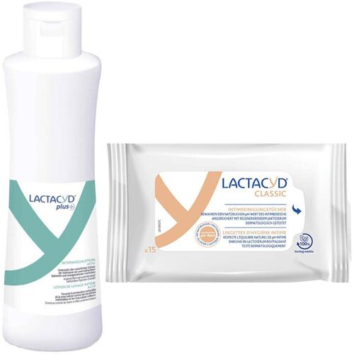 Lactacyd Plus Aktiv + Wipes for on-the-go 1 St Set