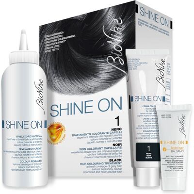 Bionike Shine On 1 Nero, Permanent Haarfarbe - 50ml Creme, 75ml Entwickler Bionike Shine On 1 Nero, Permanent Haarfarbe - 50ml Creme, 75ml Entwickler