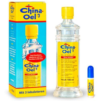 China-Oel China ÖL mit 3 Inhalatoren 100 ml Ätherisches Öl China-Oel China ÖL mit 3 Inhalatoren 100 ml Ätherisches Öl