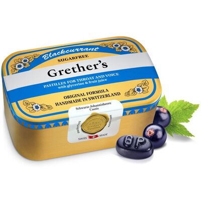 Grethers Schwarze Johannisbeere Pastillen - Zuckersfrei - Pastillen Grethers Schwarze Johannisbeere Pastillen - Zuckersfrei - Pastillen