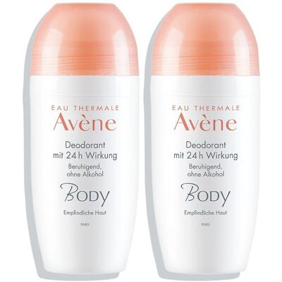 Avene Body Deodorant 24H x2 2x50 ml Roller Avene Body Deodorant 24H x2 2x50 ml Roller