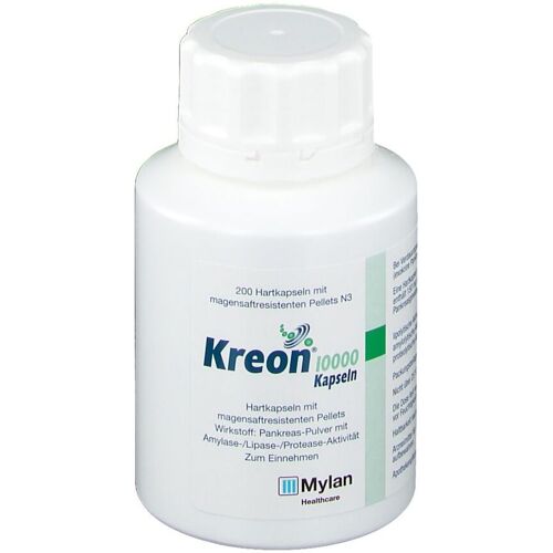 Kreon 10.000 Hartkps.m.magensaftr.überz.Pellets 200 St Hartkapseln mit magensaftresistent überz. Pellets