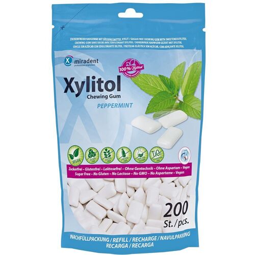 Miradent Xylitol Chewing Gum Minze Refill 200 St Kaugummi