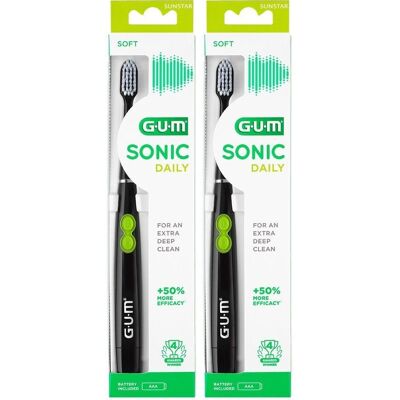 GUM Sonic Daily ZB Schwarz x2 2x1 St Zahnbürste GUM Sonic Daily ZB Schwarz x2 2x1 St Zahnbürste