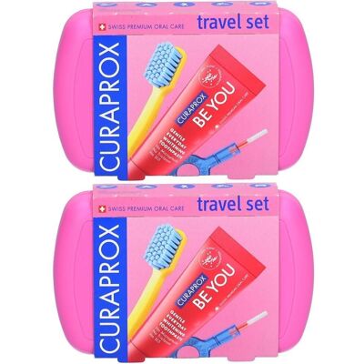 Curaprox Travel-Set rosa 2x 2x1 St Curaprox Travel-Set rosa 2x 2x1 St