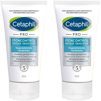 2x Cetaphil Pro ItchControl Repair Sensitive Handcreme 2x50 ml Creme 2x Cetaphil Pro ItchControl Repair Sensitive Handcreme 2x50 ml Creme