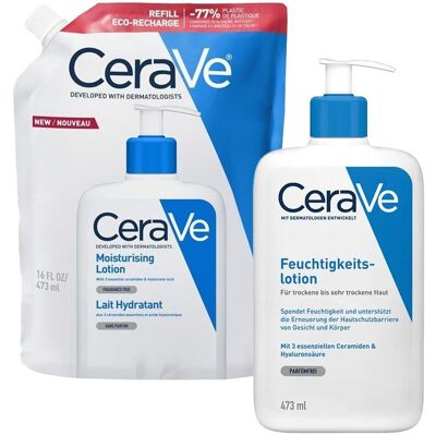 CeraVe Feuchtigkeitslotion: Körperlotion für trockene bis sehr Haut + Feuc 2x473 ml Lotion CeraVe Feuchtigkeitslotion: Körperlotion für trockene bis sehr Haut + Feuc 2x473 ml Lotion