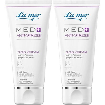 LA MER Med+ Anti-Stress S.O.S.Cream o.Parfum 2x 2x50 ml Creme LA MER Med+ Anti-Stress S.O.S.Cream o.Parfum 2x 2x50 ml Creme