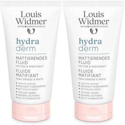 Louis Widmer Widmer hydraderm mattierendes Fluid l.P. 2x 2x50 ml Tagescreme Louis Widmer Widmer hydraderm mattierendes Fluid l.P. 2x 2x50 ml Tagescreme