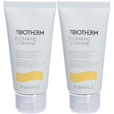 Biotherm Biomains Vitaminee Handcreme 2x 2x50 ml Creme Biotherm Biomains Vitaminee Handcreme 2x 2x50 ml Creme
