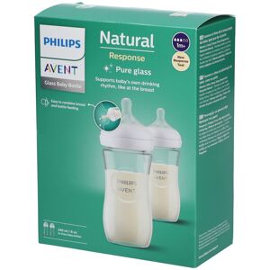 Philips Avent Natural Response Glazen Zuigfles Scy933/02 DUO 2 St Flaschen