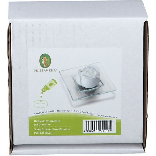 PRIMAVERA Duftstein Rosenblüte Glasteller transparent 1 St Sonstige