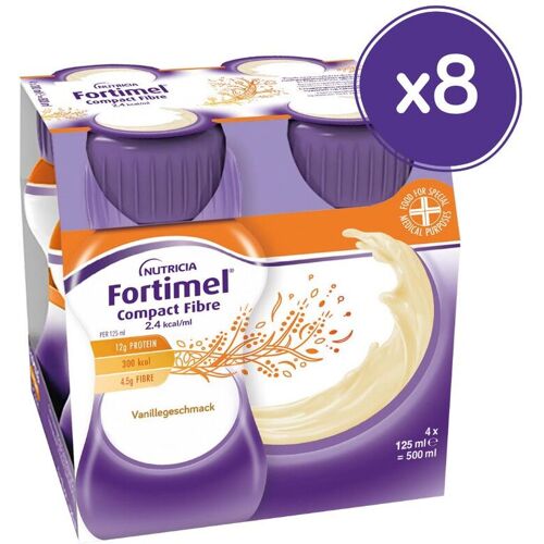 Fortimel Compact Fibre Vanille 8x4x125 ml Flüssigkeit