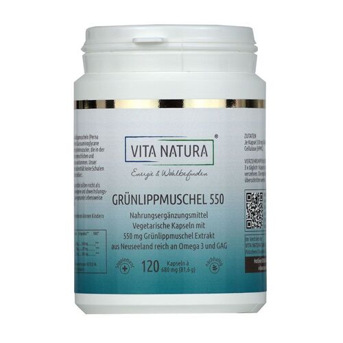 Vita Natura Grünlippmuschel 550 mg Vegi-Kapseln 120 St Kapseln