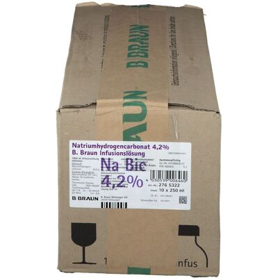 Braun Natriumhydrogencarbonat 4,2% Infusionslösung 10x250 ml Braun Natriumhydrogencarbonat 4,2% Infusionslösung 10x250 ml