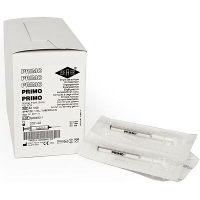 FRANK Primo Tuberkulinspritze 1 ml Luer 100x1 Spritzen FRANK Primo Tuberkulinspritze 1 ml Luer 100x1 Spritzen