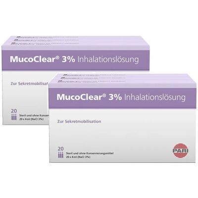 PARI Mucoclear 3% NaCl Inhalationslösung Doppelpack 2x60x4 ml PARI Mucoclear 3% NaCl Inhalationslösung Doppelpack 2x60x4 ml