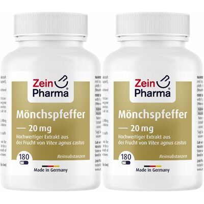 ZeinPharma Mönchspfeffer 20 mg Doppelpack 2x180 St Kapseln ZeinPharma Mönchspfeffer 20 mg Doppelpack 2x180 St Kapseln