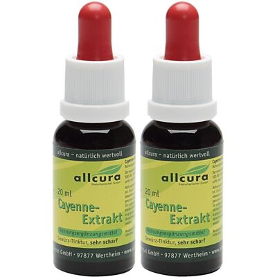 allcura Cayenne Extrakt sehr scharf 2x 2x20 ml Flüssigkeit allcura Cayenne Extrakt sehr scharf 2x 2x20 ml Flüssigkeit