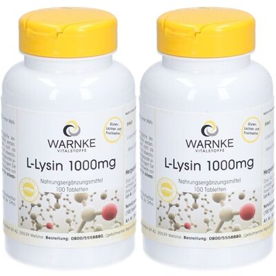 WARNKE L-Lysin 1000Mg x2 2x100 St Tabletten WARNKE L-Lysin 1000Mg x2 2x100 St Tabletten