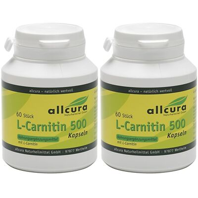 allcura L-Carnitin Kapseln 500 x2 2x60 St allcura L-Carnitin Kapseln 500 x2 2x60 St